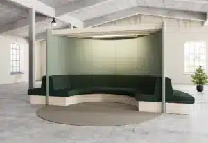 BuildUp Pavilion with sofa front mat Östanå side angle