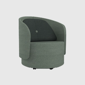 Circles fåtölj med grönt tyg