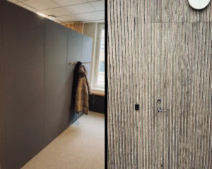 BuildUp skiljeväggar och Ribbon-Wood ute hos kund i Sverige