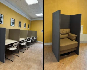 Limbus soft arbetsbås & limbus original fåtölj utan tak